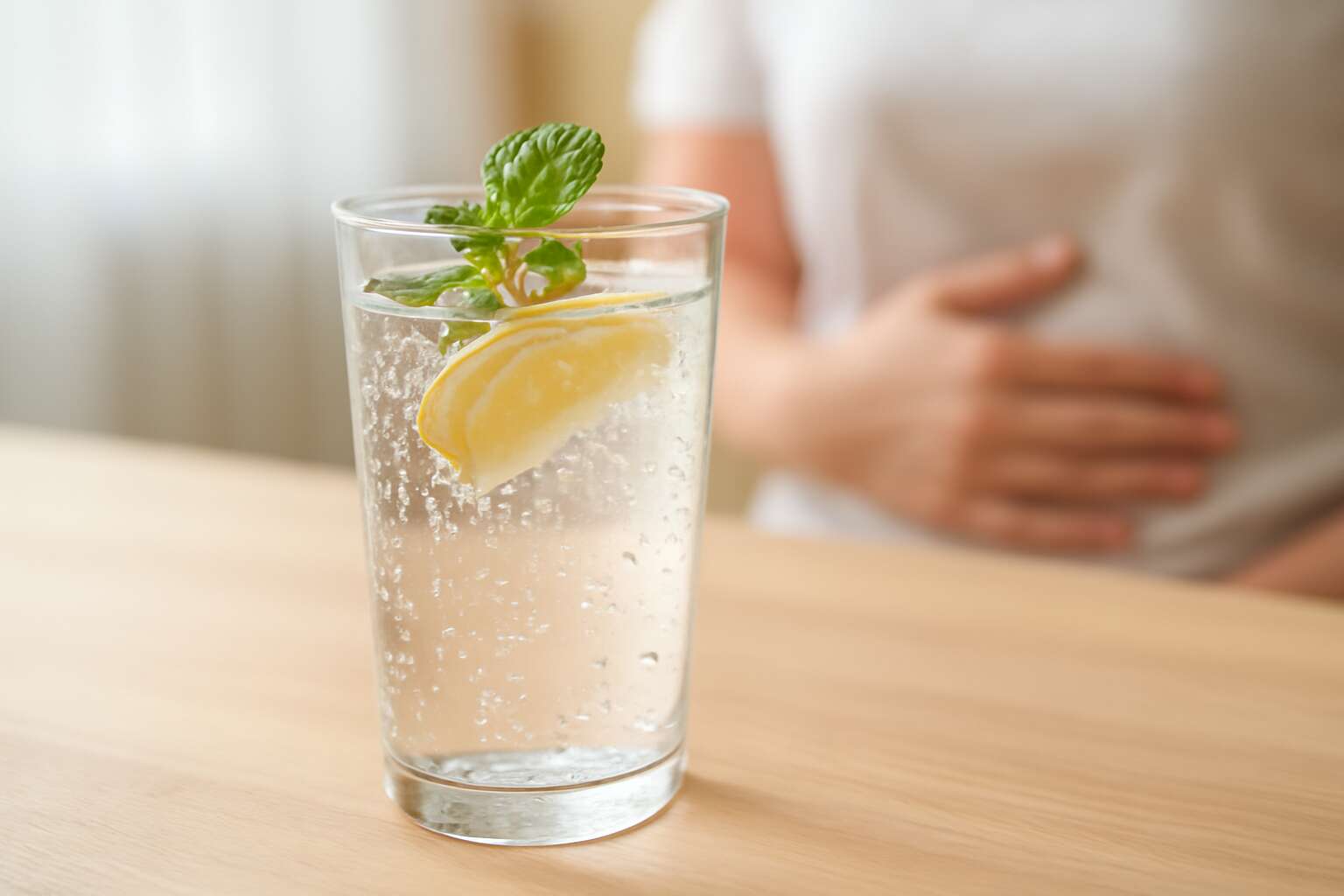 sparkling water for stomach ache