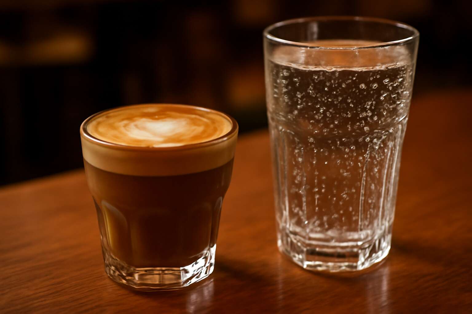 why sparkling water with cortado